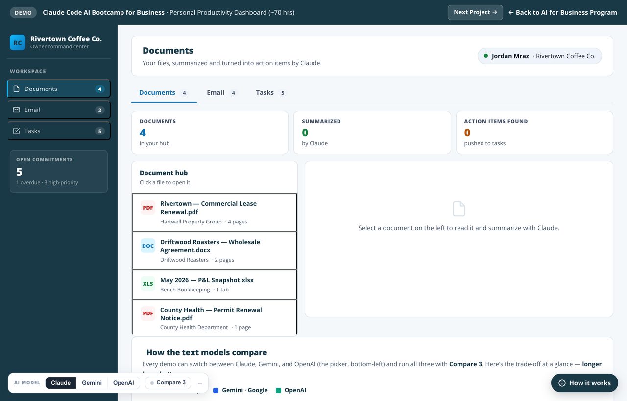 Personal Productivity Dashboard project screenshot